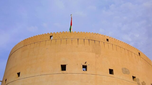 The ancient ancient Nizwa Castle in the state of Nizwa