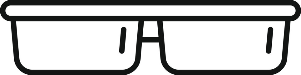 Obraz premium Simple icon of eyeglasses with wide rounded frame protecting eyes from sun ultraviolet radiation