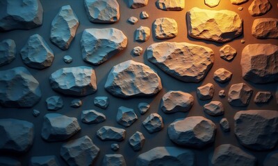 Photorealistic stone wall surface