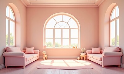 Fototapeta premium Soft pastel hues room for children