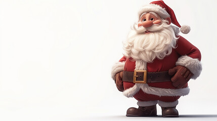 Santa Claus, winter scene, festive holiday image, Christmas theme, gift delivery by Santa. Copy space