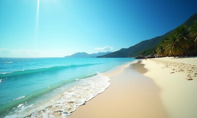 View of breathtaking beach and nature landscape