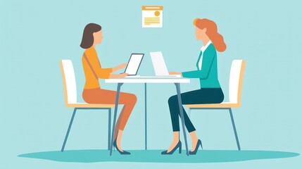 Two Women Working on Laptops in a Meeting