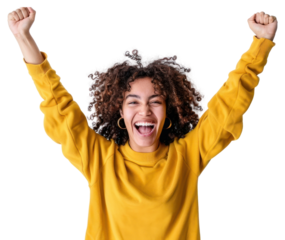 PNG Joyful woman celebrating success