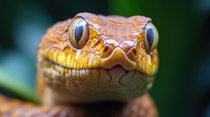 Fototapeta premium A Coiled Snake in Natural Habitat