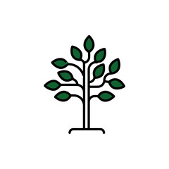 Obraz premium Vector tree. Tree silhouette. Green Spring Tree. Vector Illustration.