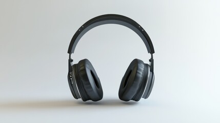 Black Over-Ear Headphones on a White Background