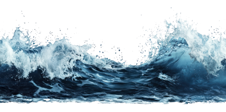 PNG Dynamic ocean waves crashing beautifully