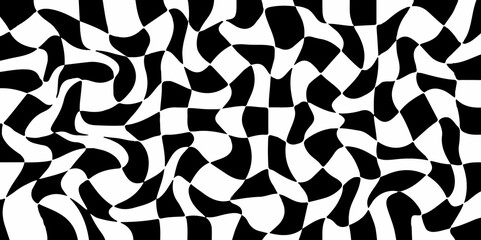 Chessboard pattern with black and white color. Race background. Vector illustration