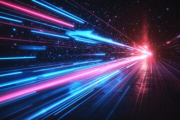 Abstract motion speed glowing effect background created with Generative AI
