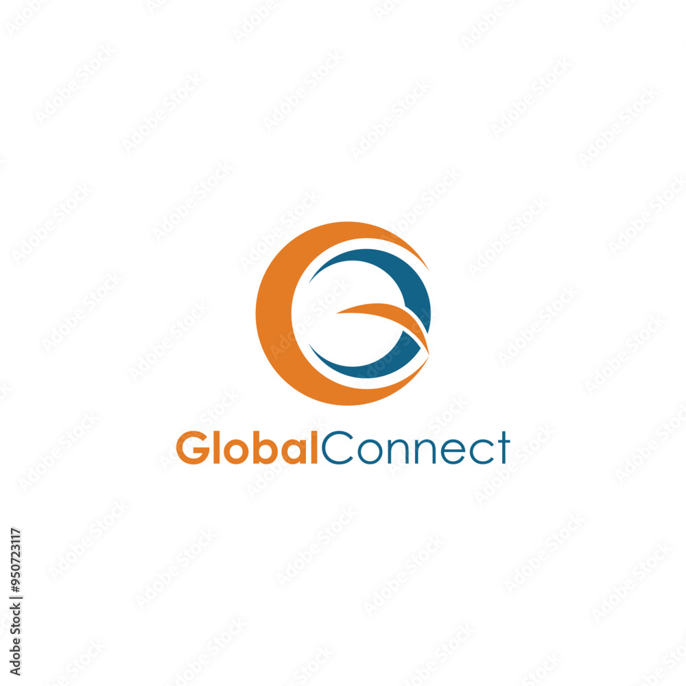 Wall mural global connect logo technology letter gc