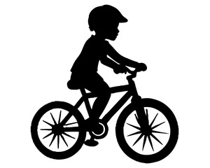 Obraz premium silhouette of a girl on a bicycle