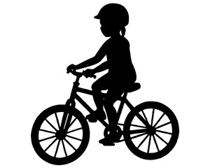 Obraz premium silhouette of a girl on a bicycle
