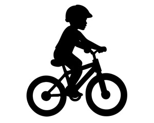 Fototapeta premium silhouette of a girl on a bicycle