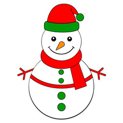 snowman with hat and scarf