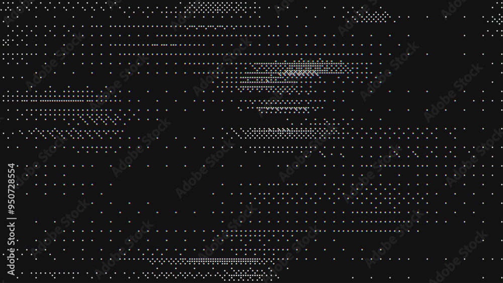 Aufkleber Glitch Dithered Bitmap Pixels Pattern. Pixel Art Chaotic Glitchy Background. 90s CCTV VHS Screen Vibe. Vector Illustration.
