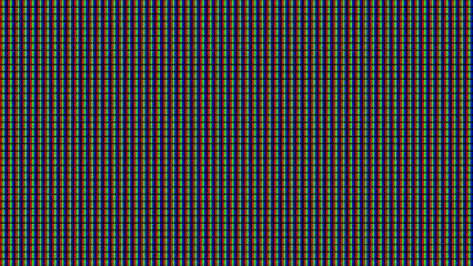 RGB Screen Dots Seamless Pattern. Analog Display Television. Close Up Screen Texture. Macro of LCD Computer Screen Displaying Pure RGB Pixels. Red Green Blue LED Panel. Vector Illustration.