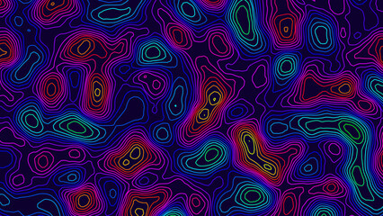 Terrain Topographic Topo Map Banner Background. Curvy Wavy Lines Vector Illustration. Hills, Rivers and Mountains. Geography Concept.