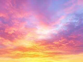 Fototapeta premium Radiant Sunrise Sky with Orange, Pink, and Purple Hues Casting Warm Glow