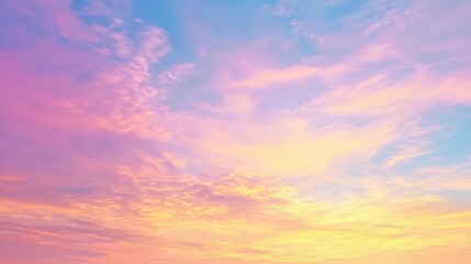 Fototapeta premium Radiant Sunset Sky with Colorful Clouds Illuminated by Last Light of Day