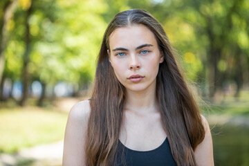 Naklejka premium Portrait of a young beautiful girl