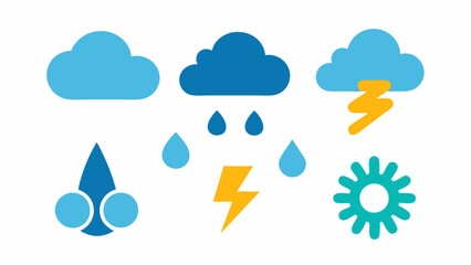 Weather icon set on white background