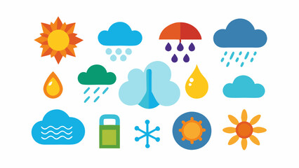 Weather icon set on white background
