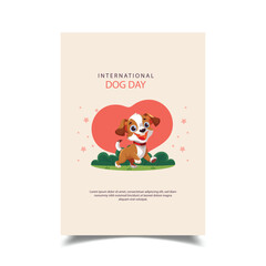 International Dog Day Vector Illustration Flyer Design Template
