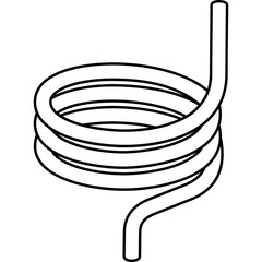 Torsion coil spring, isolated on a white background.