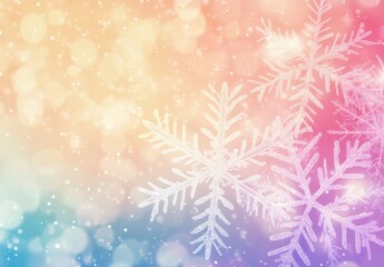 Obraz premium Snowflake background, Christmas, winter, pastel colors blurred background, space for text Generative AI