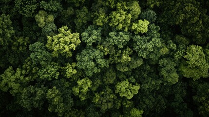 Naklejka premium Aerial View of Lush Green Forest Canopy