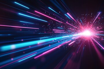 Abstract motion speed glowing effect background created with Generative AI