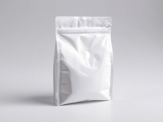 White sealed airtight bag on a white background
