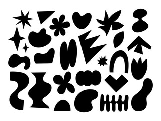 Fototapeta premium Set of free forms, Blots. Graphic elements for design. Vector illustration