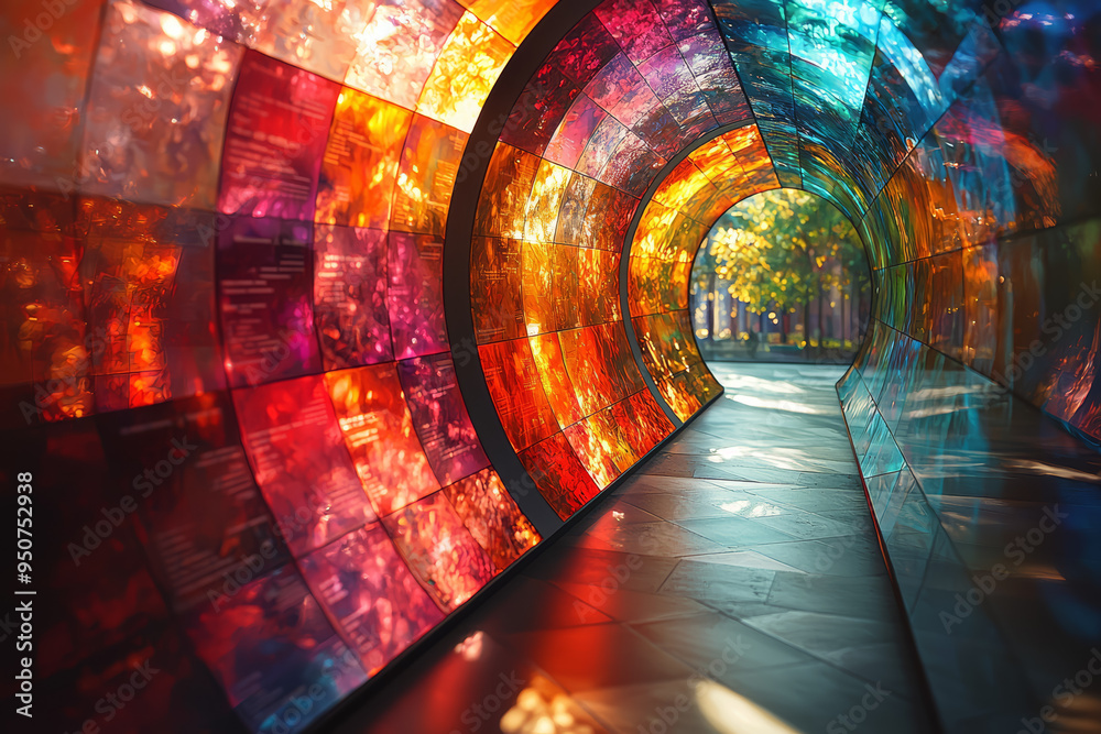 Aufkleber A kaleidoscope where each view through the lens reveals different patterns representing different pieces of information. Concept of visual and playful data presentation.