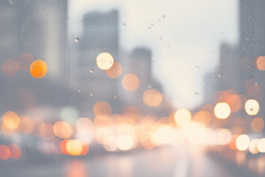 Rainy city lights   png bokeh overlay effect, transparent background