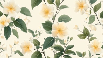 Vintage Floral Pattern with Roses, Daisies, and Wildflowers