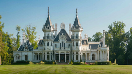 Fototapeta premium Victorian Mansion with Ornate Architecture