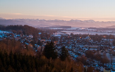 
Sunrise Leutkirch im Allgäu in the German Alps