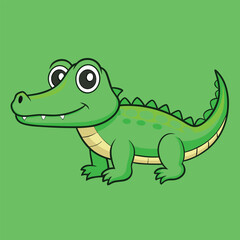 Alligator Cartoon Vector Illustration -  Clipart, and Line Art Design