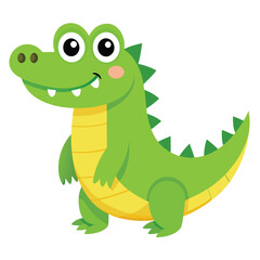 Alligator Cartoon Vector Illustration -  Clipart, and Line Art Design