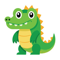 Fototapeta premium Alligator Cartoon Vector Illustration - Clipart, and Line Art Design
