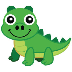 Fototapeta premium Alligator Cartoon Vector Illustration - Clipart, and Line Art Design