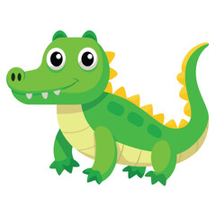 Fototapeta premium Alligator Cartoon Vector Illustration - Clipart, and Line Art Design