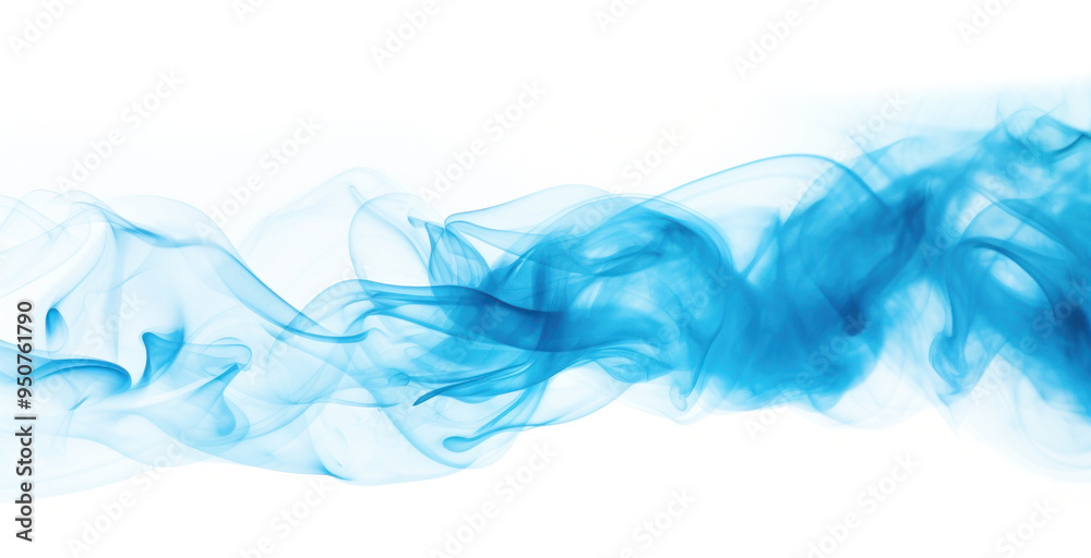 Wall mural PNG Abstract blue smoke on white