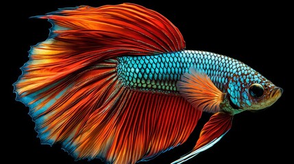 Fototapeta premium The vibrant and aggressive world of betta fish: exploring the colorful beauty and unique behaviors of siamese fighting fish