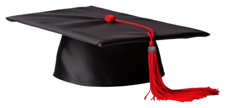 PNG Graduation cap with red tassel