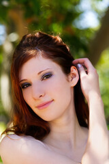 Outdoor Portrait Of Young Teen Caucasian Girl