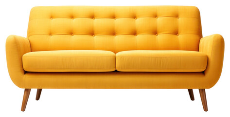 PNG Bright modern yellow sofa