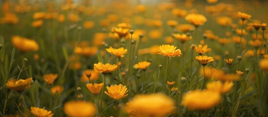Fototapeta premium Beautiful Meadow Of Yellow Flowers